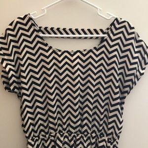 Chevron cream & black dress
